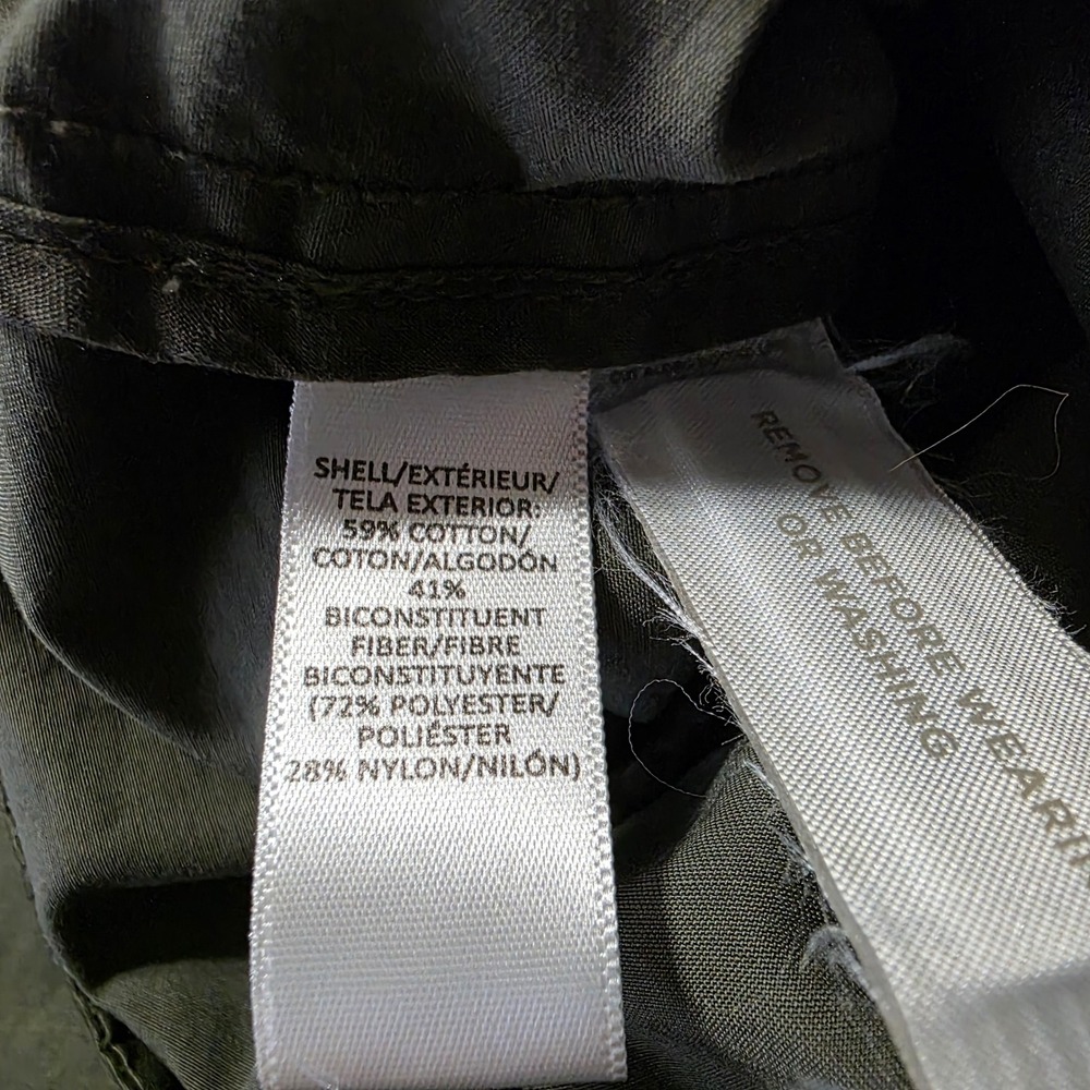 Loft Olive Green Utility Jacket‎ Drawstring Waist Cargo Pockets Women's Small - Picture 10 of 11